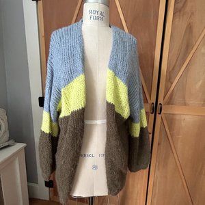Striped Open Front Cozy Cardigan